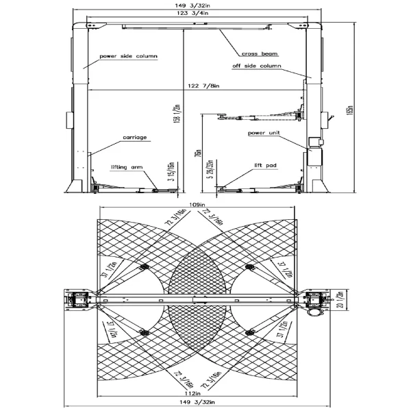 APlusLift 12,000LB 2-Post Overhead Single Release Direct Drive Car Lift with 3 Year Warranty – AP-12SR - Image 17